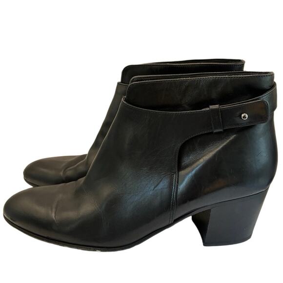 VINCE Harriet Leather Boot Ankle Booties Almond Toe in Black Leather Size 11 - Picture 5 of 10